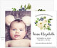 Ivory and Blueberry Bouquet Photo Birth Announcements Image 3 of 3